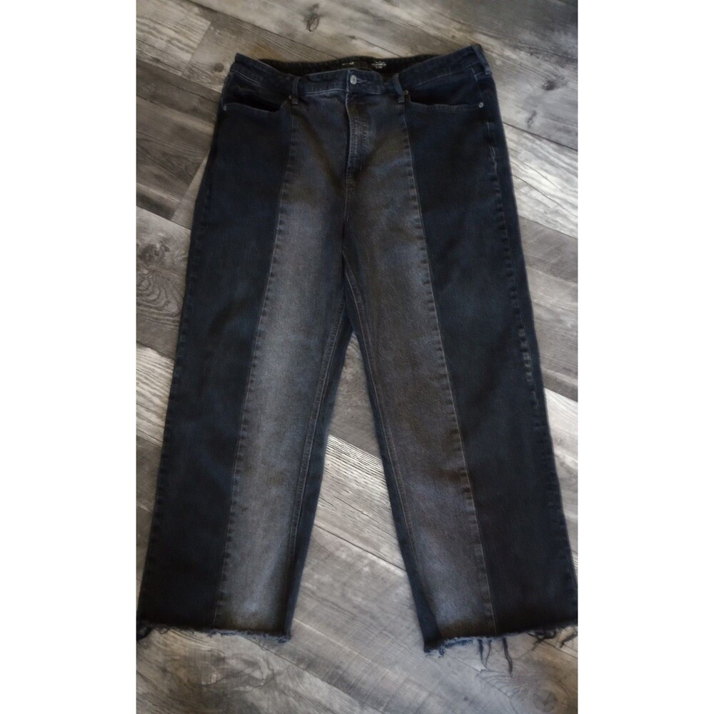 Old Navy Women's 18T  2 Tone Black Ultra High Rise, Wide Leg Jeans